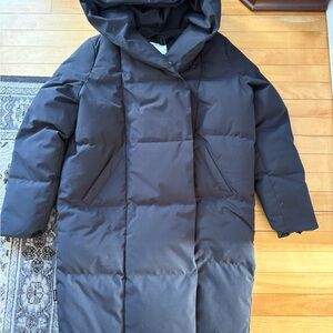 Frank & Oak Hygge Black Puffer Jacket parka size xs
